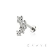 MULTI CZ ARCH TOP THREADLESS (PUSH IN) 316L SURGICAL STEEL LABRET SET